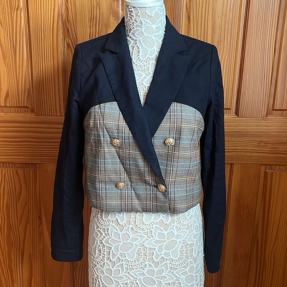 NWT Anthropologie Dolan Fabric Mix Corset Blazer - Picture 2 of 12